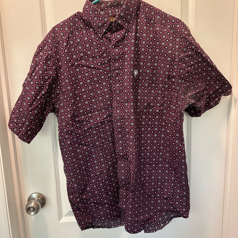 Men's Ariat Purple Patterned Shirt